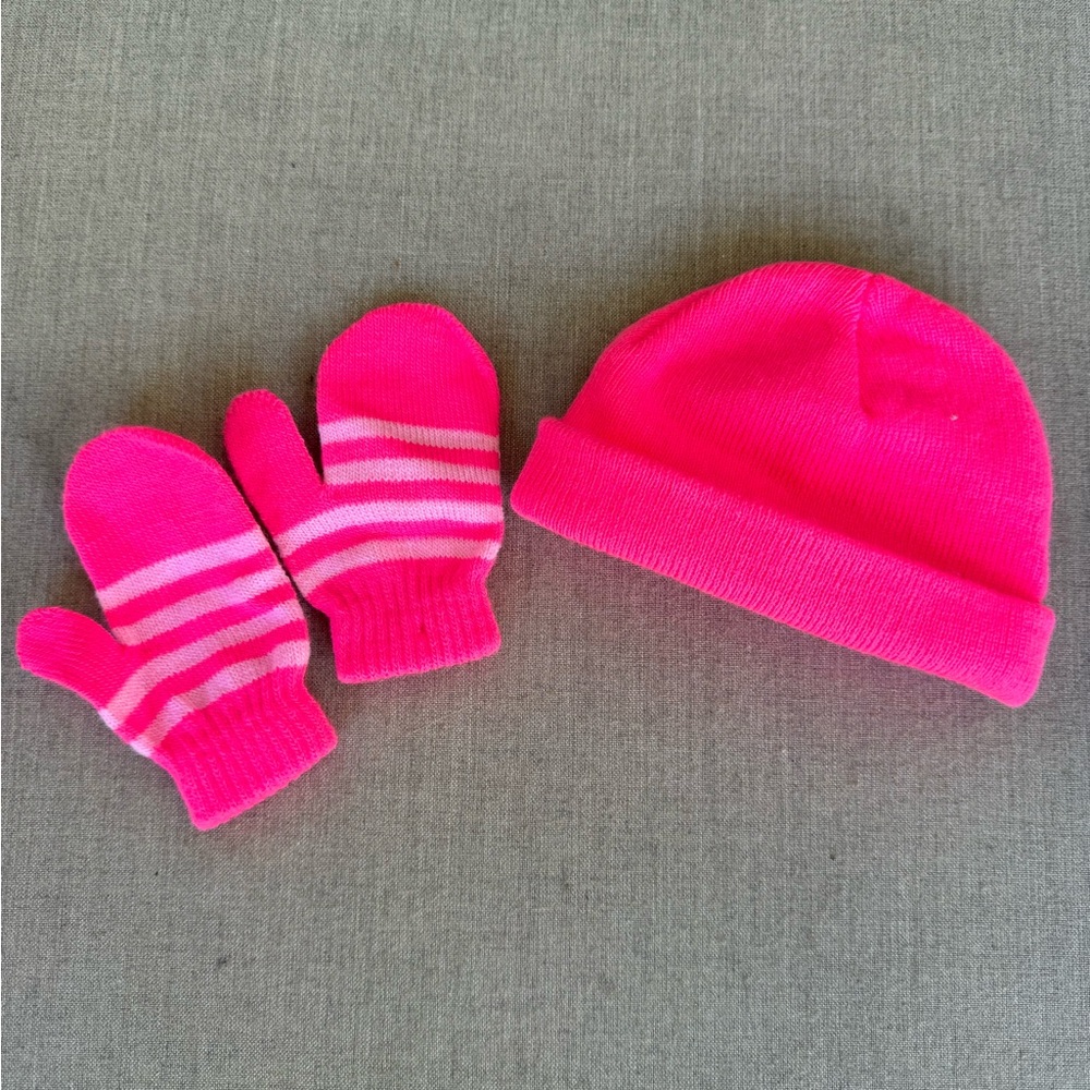 Healthtex, Hat & Mittens, Hot Pink